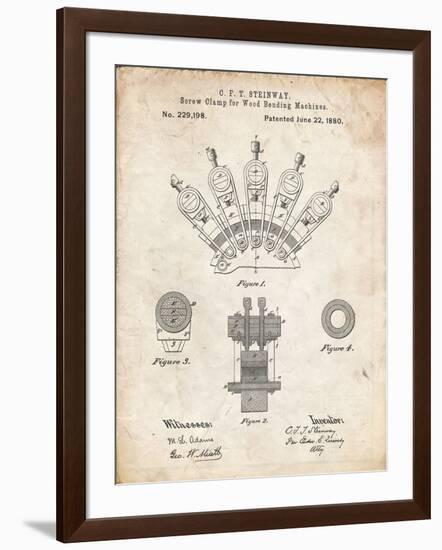 PP1031-Vintage Parchment Screw Clamp 1880  Patent Poster-Cole Borders-Framed Giclee Print