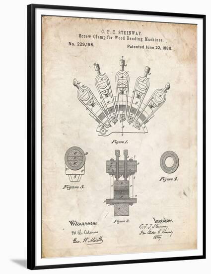 PP1031-Vintage Parchment Screw Clamp 1880  Patent Poster-Cole Borders-Framed Premium Giclee Print