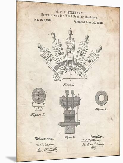 PP1031-Vintage Parchment Screw Clamp 1880  Patent Poster-Cole Borders-Mounted Premium Giclee Print