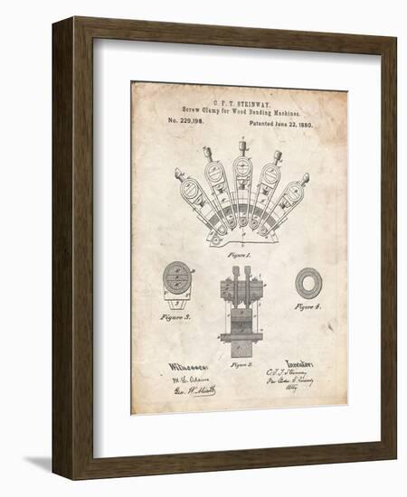 PP1031-Vintage Parchment Screw Clamp 1880  Patent Poster-Cole Borders-Framed Premium Giclee Print