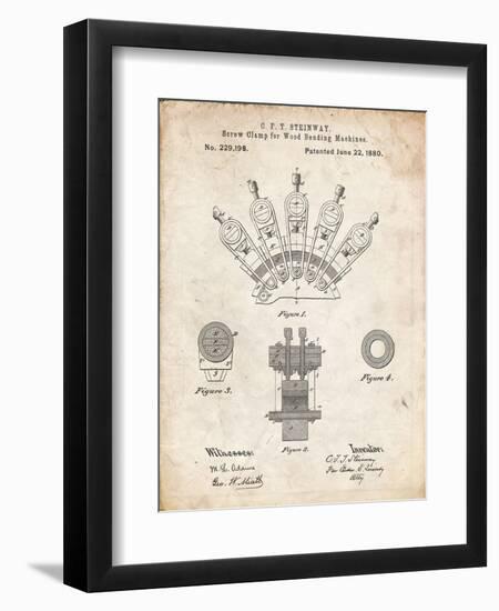 PP1031-Vintage Parchment Screw Clamp 1880  Patent Poster-Cole Borders-Framed Premium Giclee Print