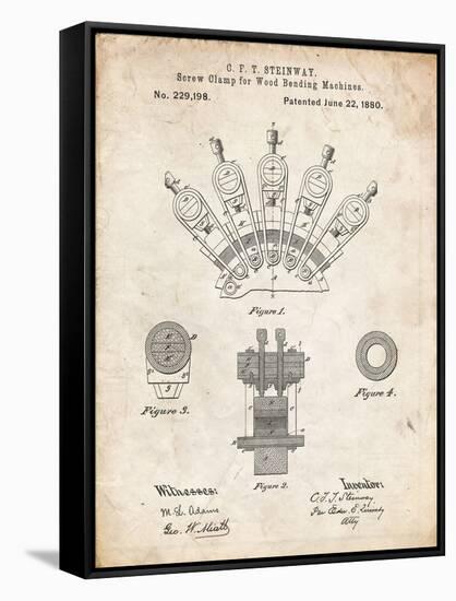 PP1031-Vintage Parchment Screw Clamp 1880  Patent Poster-Cole Borders-Framed Stretched Canvas