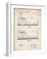 PP1033-Vintage Parchment Shotgun Shell Patent Print-Cole Borders-Framed Giclee Print