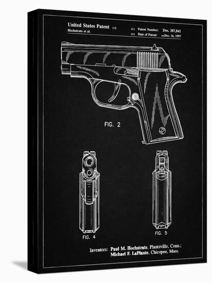 PP1034-Vintage Black Sig Sauer P220 Pistol Patent Poster-Cole Borders-Stretched Canvas