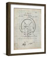 PP1035-Antique Grid Parchment Singer Sewing Machine Patent Poster-Cole Borders-Framed Giclee Print