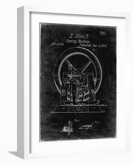 PP1035-Black Grunge Singer Sewing Machine Patent Poster-Cole Borders-Framed Giclee Print