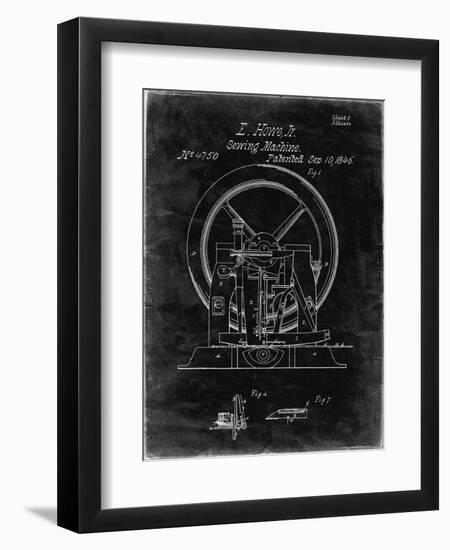 PP1035-Black Grunge Singer Sewing Machine Patent Poster-Cole Borders-Framed Premium Giclee Print