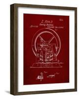 PP1035-Burgundy Singer Sewing Machine Patent Poster-Cole Borders-Framed Giclee Print