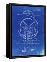 PP1035-Faded Blueprint Singer Sewing Machine Patent Poster-Cole Borders-Framed Stretched Canvas