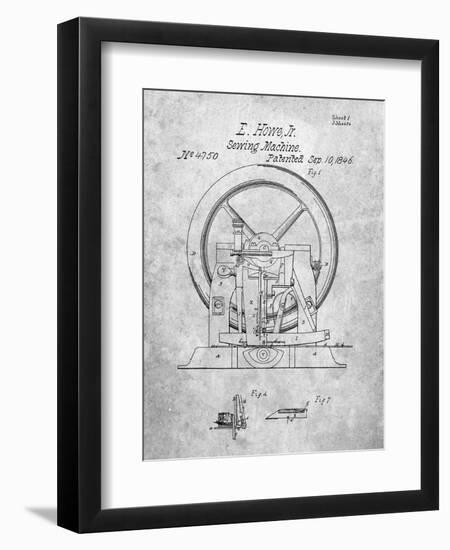 PP1035-Slate Singer Sewing Machine Patent Poster-Cole Borders-Framed Premium Giclee Print