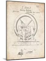 PP1035-Vintage Parchment Singer Sewing Machine Patent Poster-Cole Borders-Mounted Giclee Print