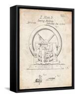 PP1035-Vintage Parchment Singer Sewing Machine Patent Poster-Cole Borders-Framed Stretched Canvas