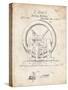 PP1035-Vintage Parchment Singer Sewing Machine Patent Poster-Cole Borders-Stretched Canvas