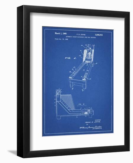 PP1036-Blueprint Skee Ball Patent Poster-Cole Borders-Framed Premium Giclee Print