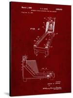 PP1036-Burgundy Skee Ball Patent Poster-Cole Borders-Stretched Canvas