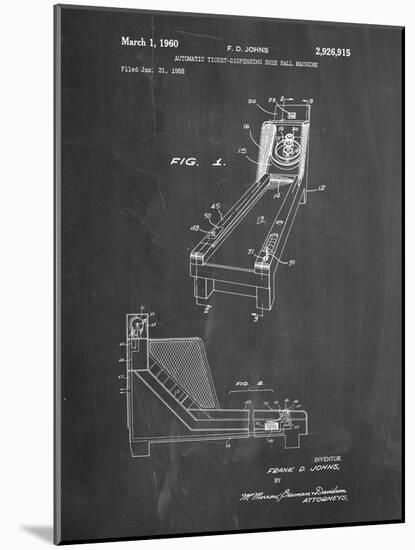 PP1036-Chalkboard Skee Ball Patent Poster-Cole Borders-Mounted Giclee Print