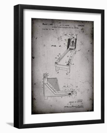 PP1036-Faded Grey Skee Ball Patent Poster-Cole Borders-Framed Giclee Print