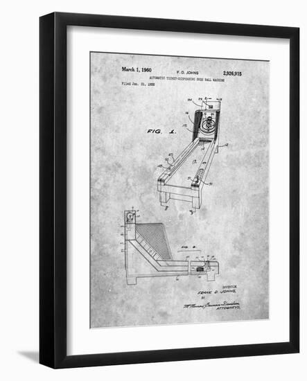 PP1036-Slate Skee Ball Patent Poster-Cole Borders-Framed Giclee Print