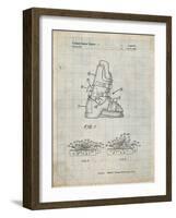 PP1037-Antique Grid Parchment Ski Boots Patent Poster-Cole Borders-Framed Giclee Print