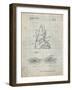 PP1037-Antique Grid Parchment Ski Boots Patent Poster-Cole Borders-Framed Giclee Print