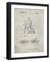 PP1037-Antique Grid Parchment Ski Boots Patent Poster-Cole Borders-Framed Giclee Print