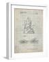 PP1037-Antique Grid Parchment Ski Boots Patent Poster-Cole Borders-Framed Giclee Print