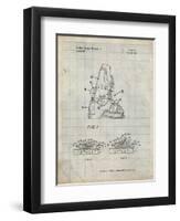 PP1037-Antique Grid Parchment Ski Boots Patent Poster-Cole Borders-Framed Giclee Print