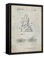 PP1037-Antique Grid Parchment Ski Boots Patent Poster-Cole Borders-Framed Stretched Canvas