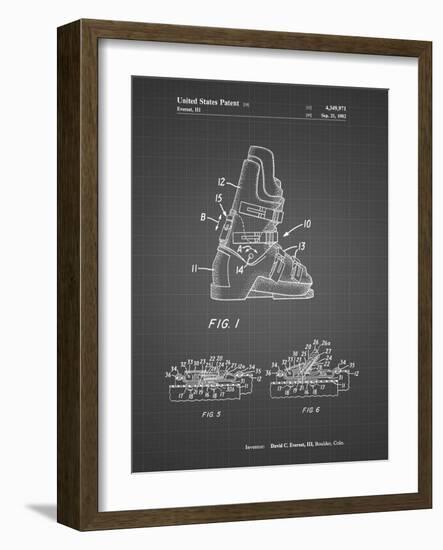 PP1037-Black Grid Ski Boots Patent Poster-Cole Borders-Framed Giclee Print
