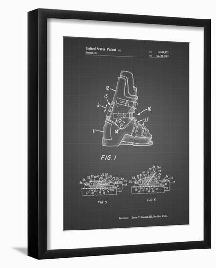 PP1037-Black Grid Ski Boots Patent Poster-Cole Borders-Framed Giclee Print