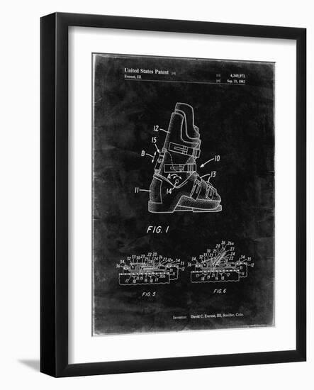 PP1037-Black Grunge Ski Boots Patent Poster-Cole Borders-Framed Giclee Print
