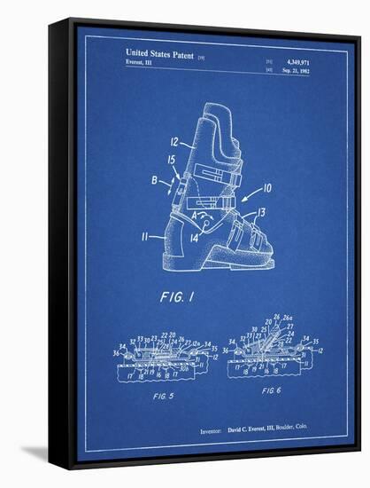 PP1037-Blueprint Ski Boots Patent Poster-Cole Borders-Framed Stretched Canvas