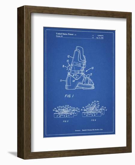 PP1037-Blueprint Ski Boots Patent Poster-Cole Borders-Framed Giclee Print