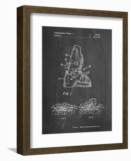 PP1037-Chalkboard Ski Boots Patent Poster-Cole Borders-Framed Giclee Print