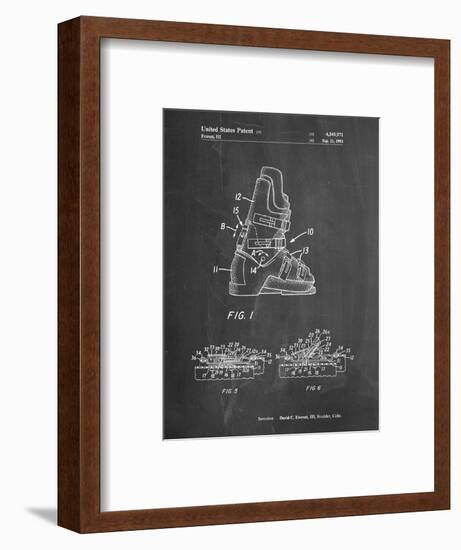 PP1037-Chalkboard Ski Boots Patent Poster-Cole Borders-Framed Giclee Print