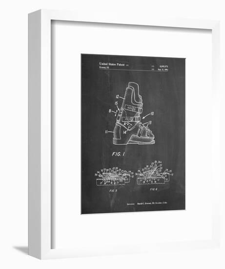 PP1037-Chalkboard Ski Boots Patent Poster-Cole Borders-Framed Giclee Print