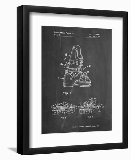 PP1037-Chalkboard Ski Boots Patent Poster-Cole Borders-Framed Giclee Print