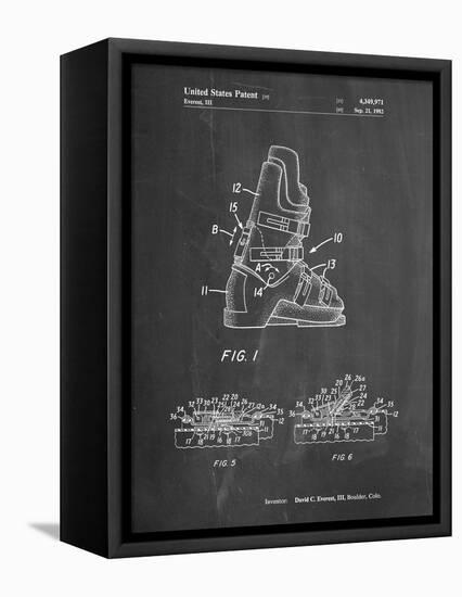 PP1037-Chalkboard Ski Boots Patent Poster-Cole Borders-Framed Stretched Canvas