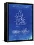PP1037-Faded Blueprint Ski Boots Patent Poster-Cole Borders-Framed Stretched Canvas