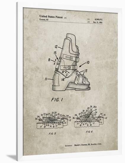 PP1037-Sandstone Ski Boots Patent Poster-Cole Borders-Framed Giclee Print