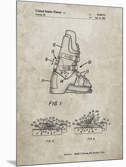 PP1037-Sandstone Ski Boots Patent Poster-Cole Borders-Mounted Giclee Print