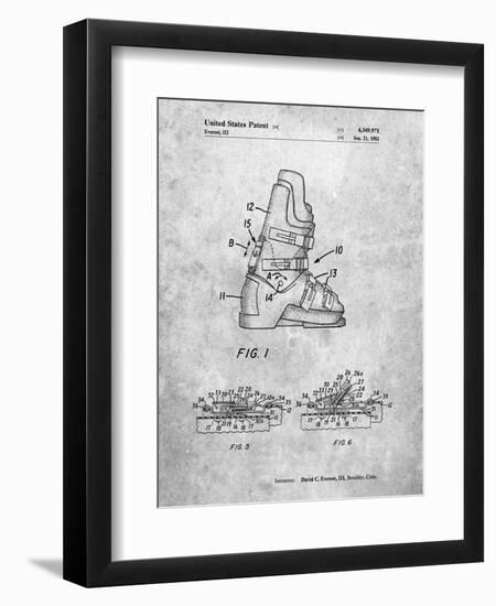 PP1037-Slate Ski Boots Patent Poster-Cole Borders-Framed Premium Giclee Print