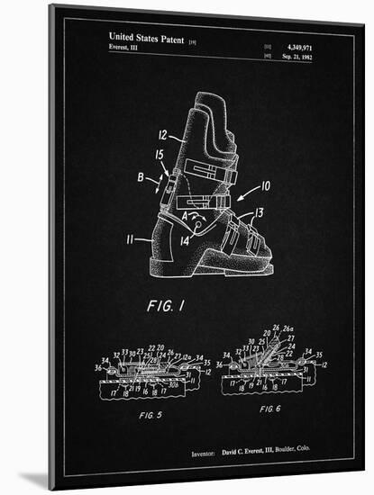 PP1037-Vintage Black Ski Boots Patent Poster-Cole Borders-Mounted Giclee Print