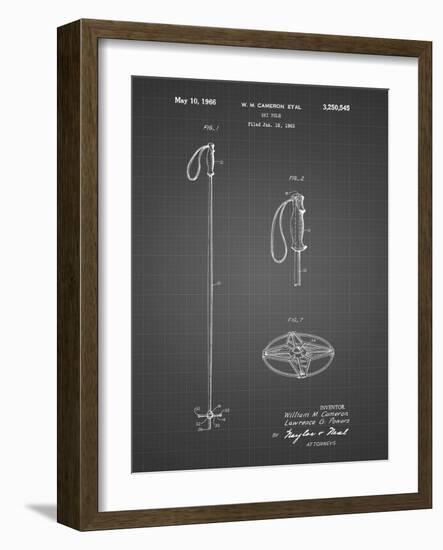 PP1038-Black Grid Ski Pole Patent Poster-Cole Borders-Framed Giclee Print