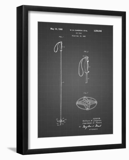 PP1038-Black Grid Ski Pole Patent Poster-Cole Borders-Framed Giclee Print