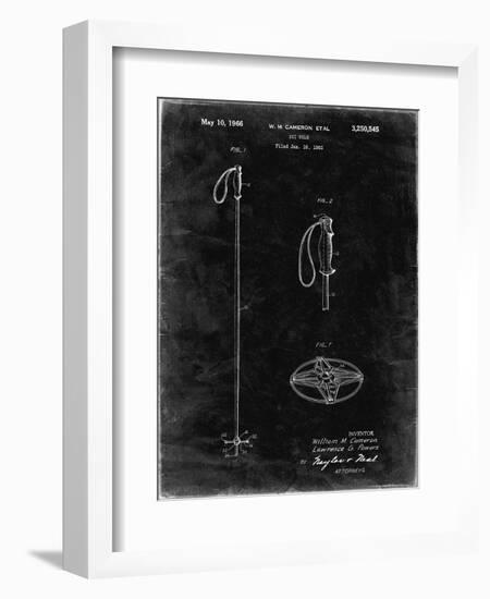 PP1038-Black Grunge Ski Pole Patent Poster-Cole Borders-Framed Giclee Print