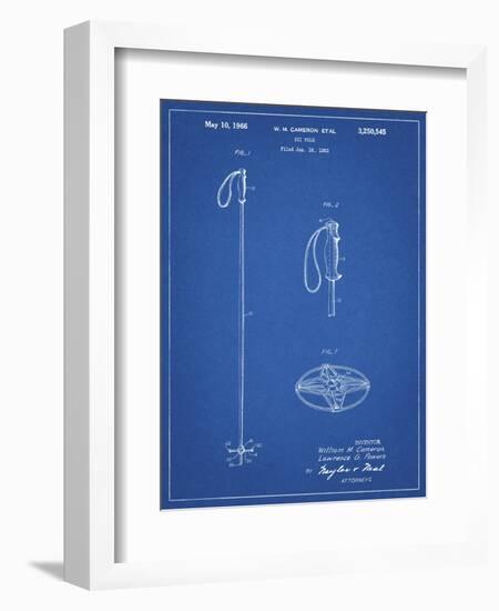 PP1038-Blueprint Ski Pole Patent Poster-Cole Borders-Framed Giclee Print