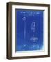 PP1038-Faded Blueprint Ski Pole Patent Poster-Cole Borders-Framed Giclee Print