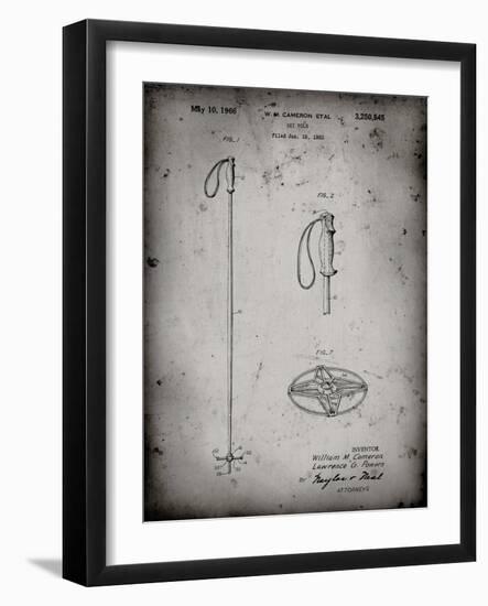 PP1038-Faded Grey Ski Pole Patent Poster-Cole Borders-Framed Giclee Print