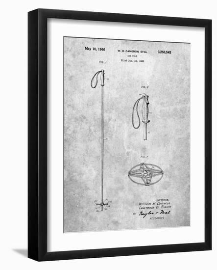 PP1038-Slate Ski Pole Patent Poster-Cole Borders-Framed Giclee Print